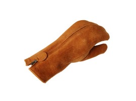 as a mitten. It has an inside hand reinforcement (double leather), so that the work glove does not wear out so fast, e.g. if tools must be held. 