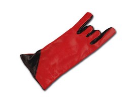 Ladies glove made of lamb leather with fleece lining, suitable for an evening dress.